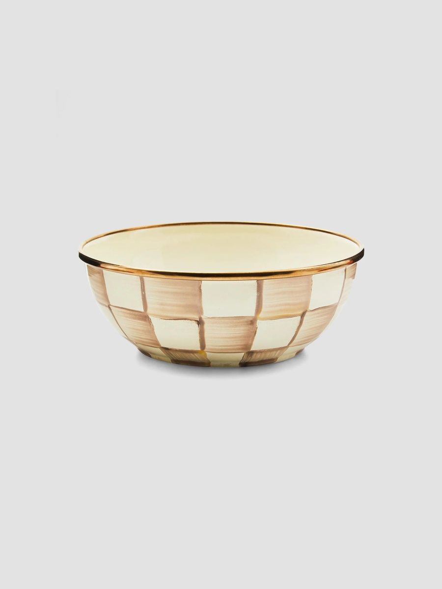 MacKenzie-Childs Mocha Check Everyday Bowl