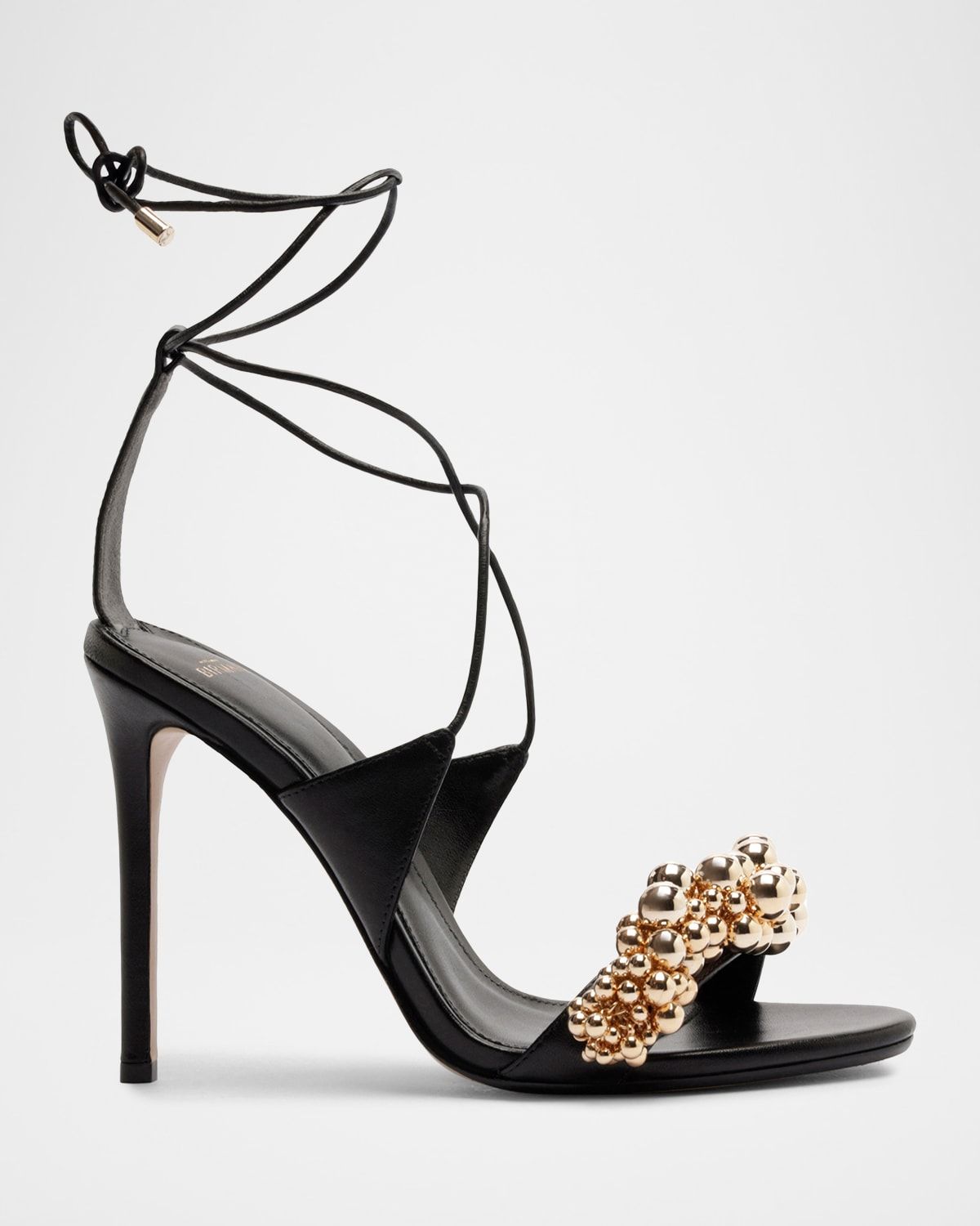 Gia 100 mm Leather Ankle-Tie Sandals
