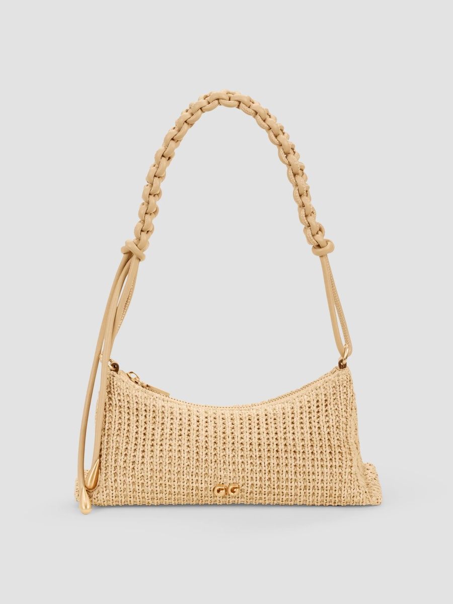Cult Gaia Women's Osa Logo Woven Shoulder Bag - Natural