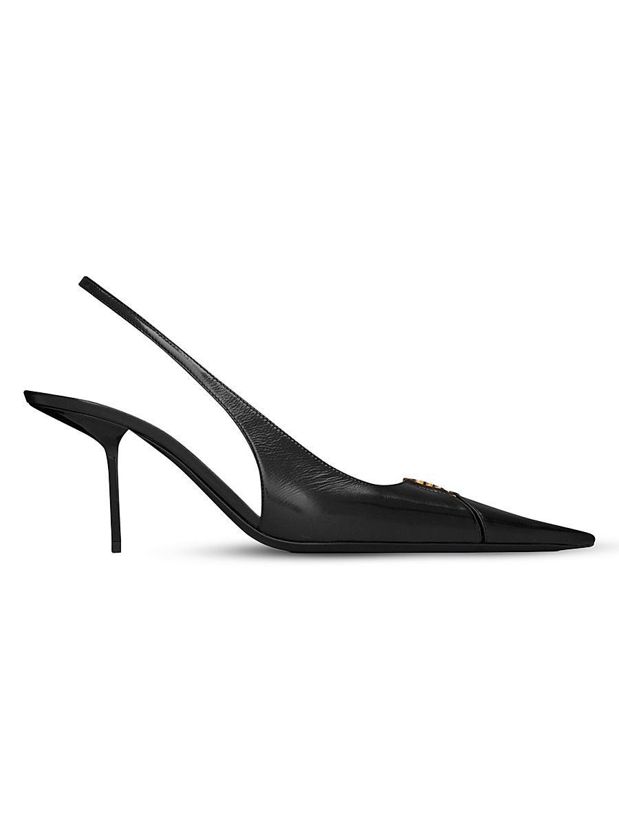 Women's Babylone Breteuil Slingback Pumps in Smooth Leather - Black - Size 5
