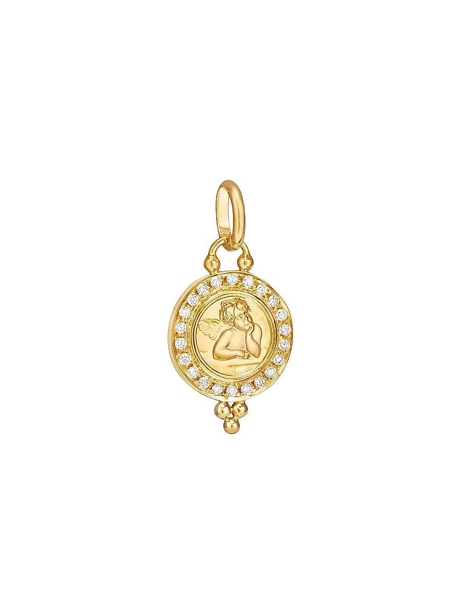 Women's Florence86 Angels Pavé Diamond & 18K Yellow Gold Pendant - Yellow Gold