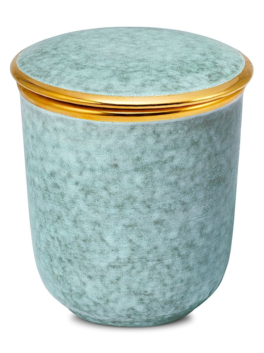 AERIN Unisex Savoy Orange Blossom 18K Goldplated Ceramic Scented Candle - Blue Gratto