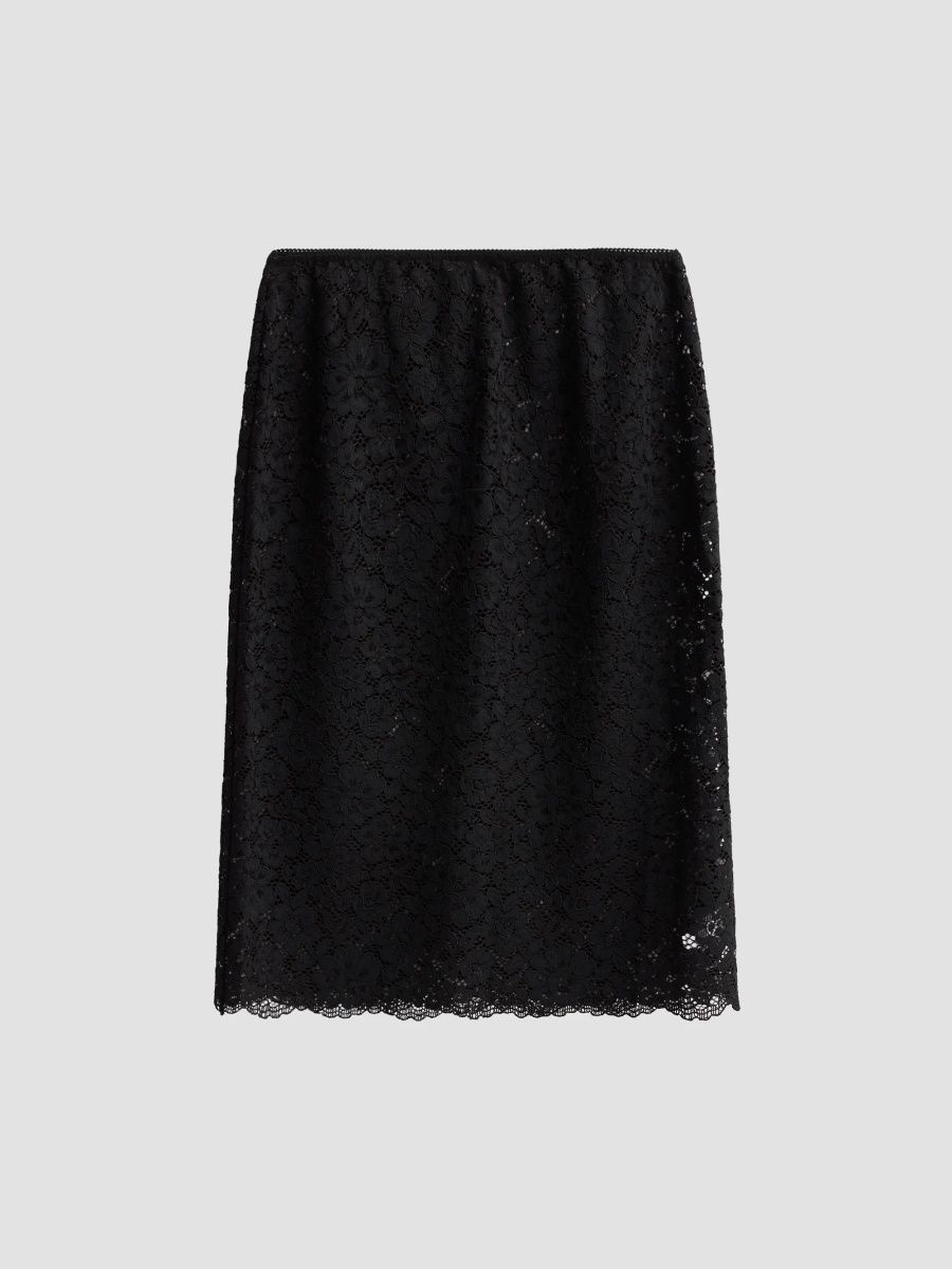 DÔEN Women's Nandette Lace Knee-Length Skirt - Black - Size XS