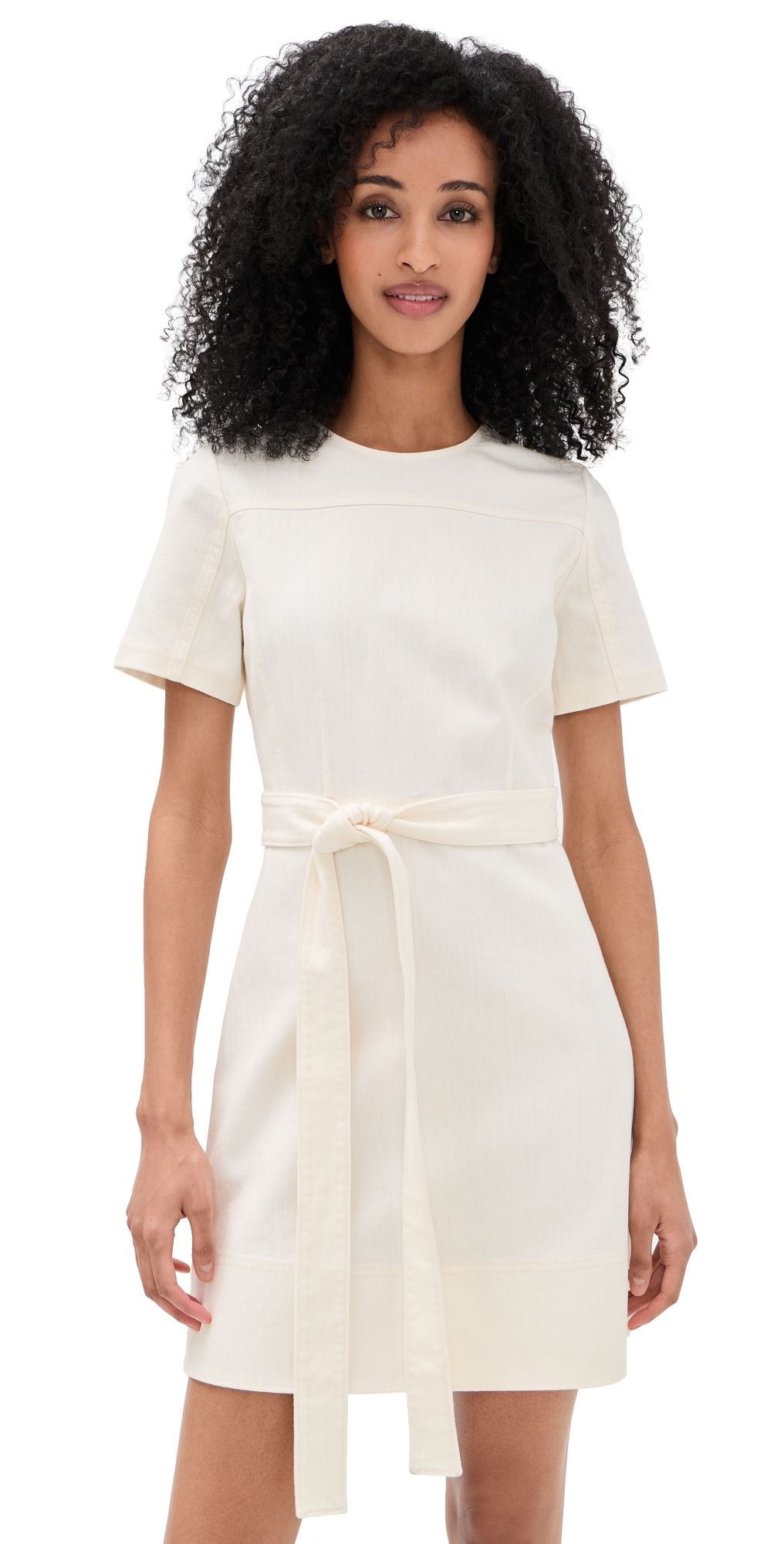 Tanya Taylor Ella Denim Mini Dress Chalk 10