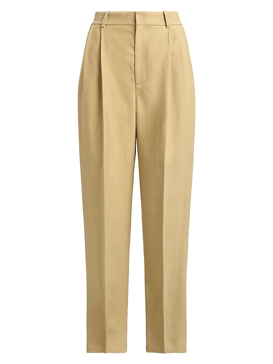 Women's Pleated Tapered Pants - Dune Tan - Size 0