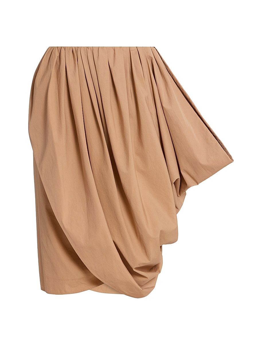 Women's Pleated Cotton A-Line Miniskirt - Reef Shell - Size 12