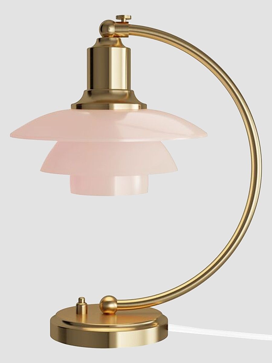 PH 22 Luna Glass & Brass Table Lamp - Pink