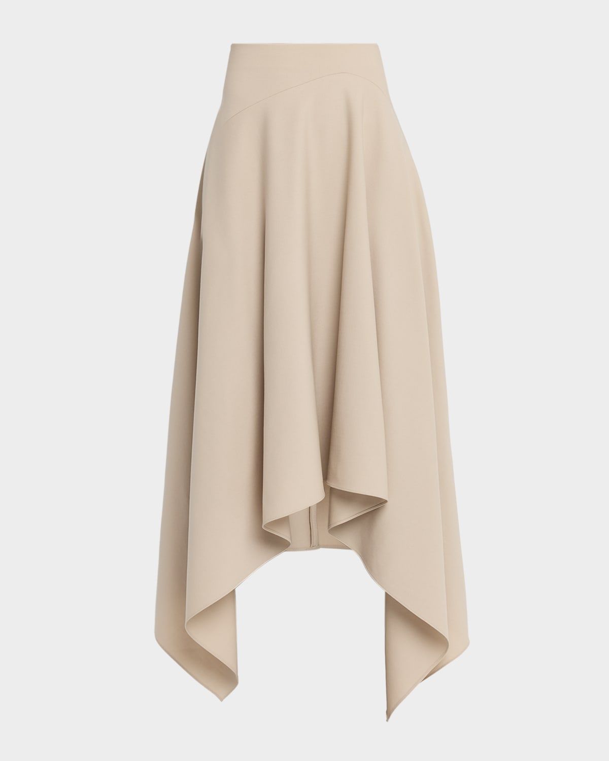 Handkerchief Wool Suiting Maxi Skirt