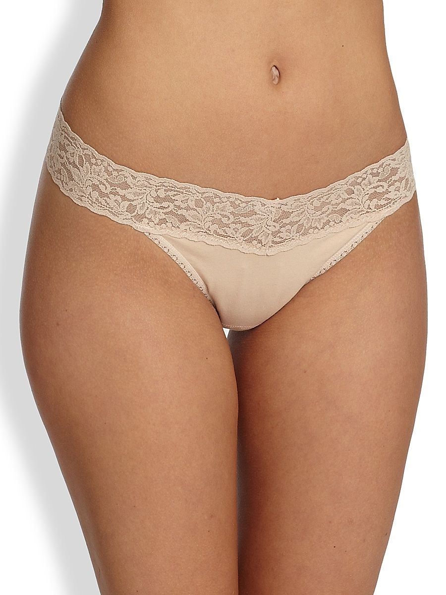 Women's Cotton Original-Rise Thong - Beige