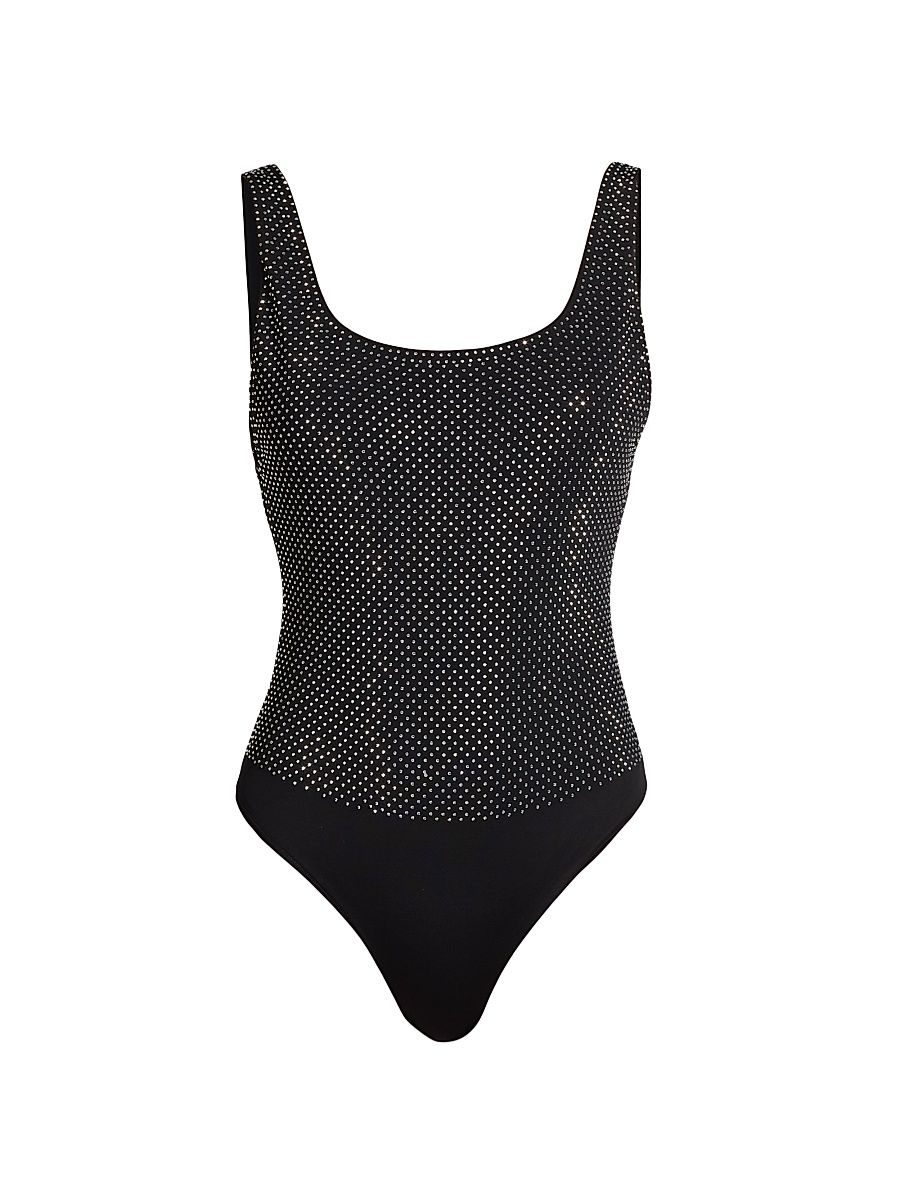 Women's Remy Embellished Bodysuit - Black Silver - Size Small