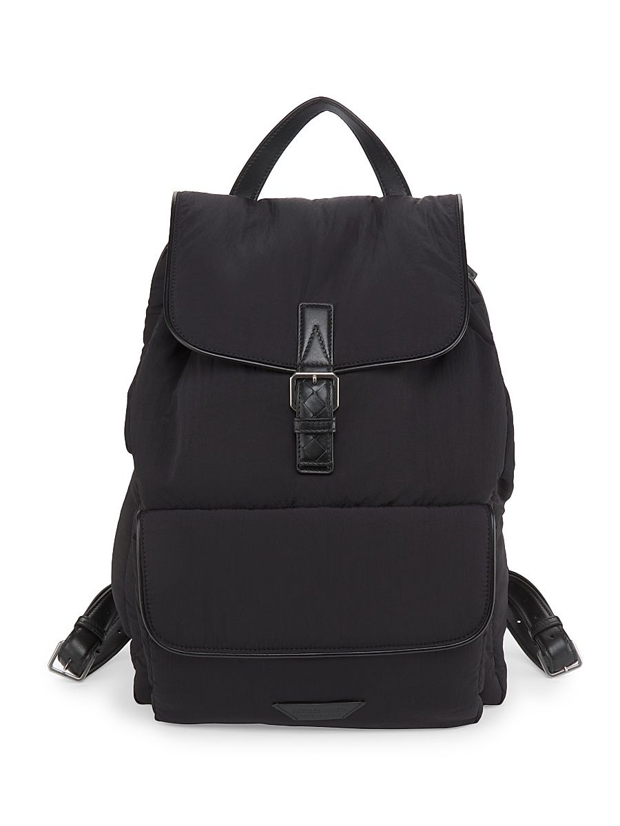 Men's Crossroad Intrecciato Leather Backpack - Black Silver