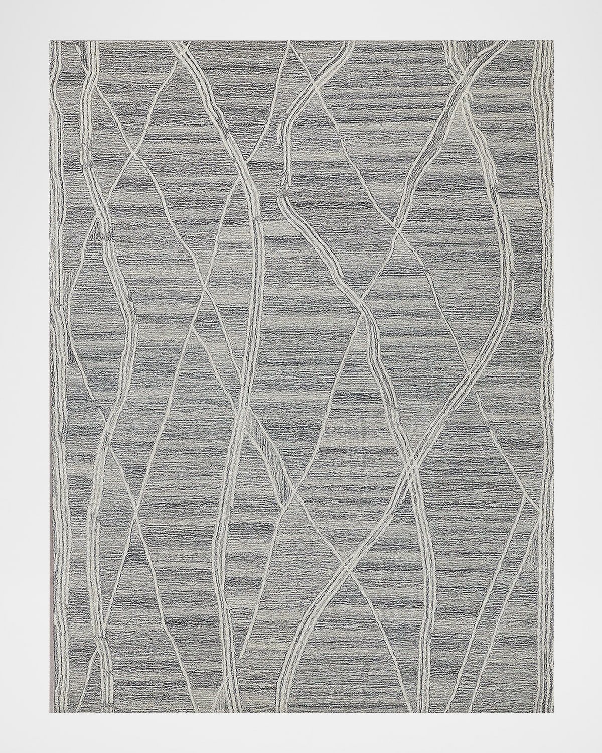 Tangiers Hand-Tufted Gray/Ivory Rug, 8 & apos; x 10 & apos;