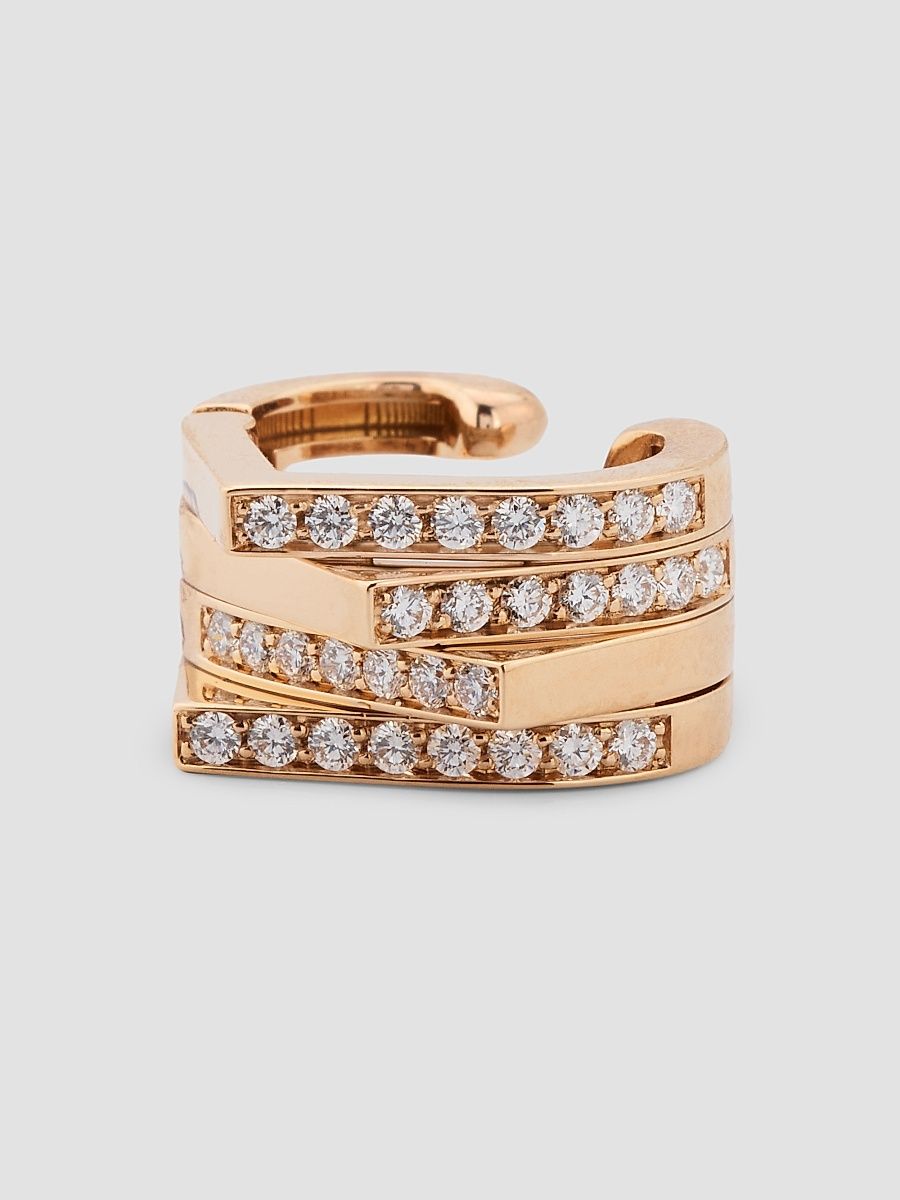 Women's Antifer 18K Rose Gold & 0.24 TCW Diamond 4-Row Ear Cuff - Pink Gold