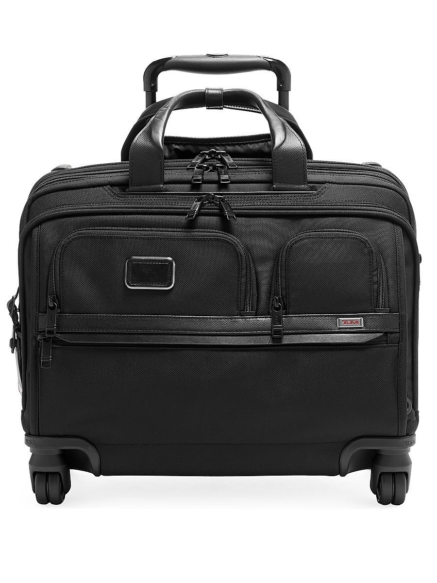Men's Alpha DLX 4-Wheel Laptop Briefcase - Black