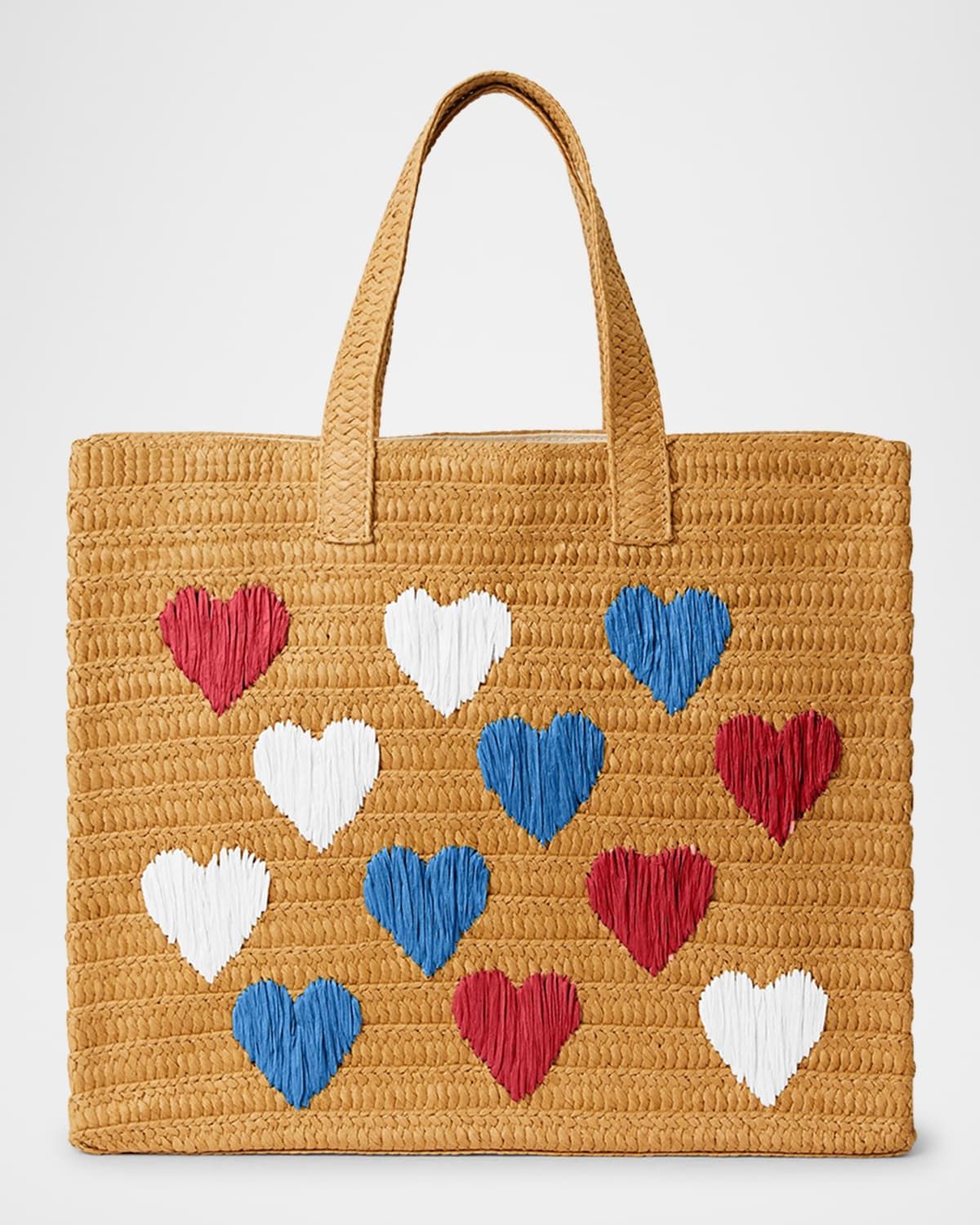 Embroidered Heart Beach Tote Bag