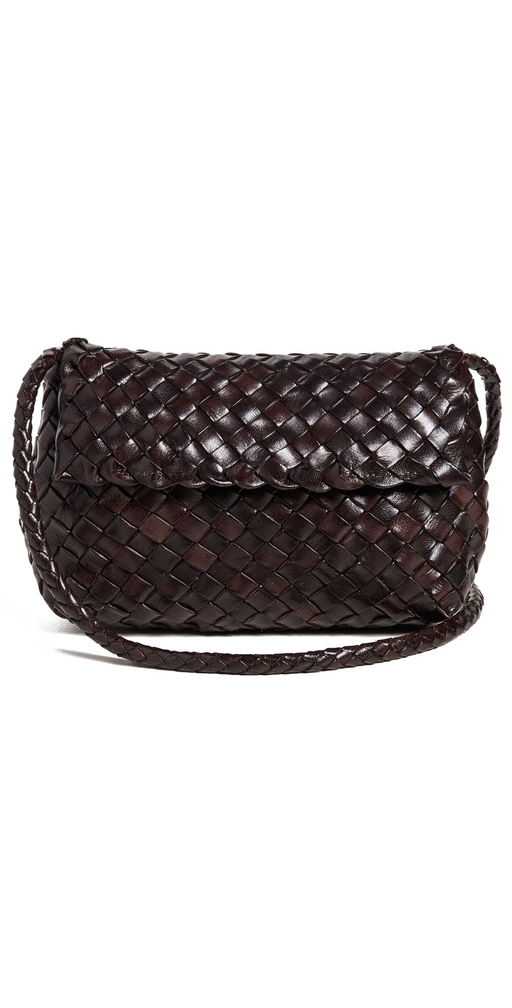 Loeffler Randall Vinnie Mini Woven Crossbody Bag Chocolate One Size