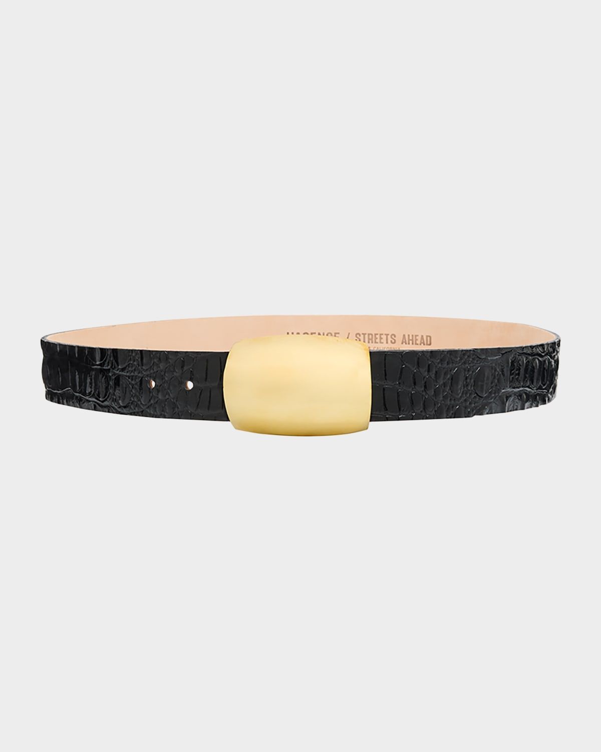 Milou Croc-Embossed Leather Belt