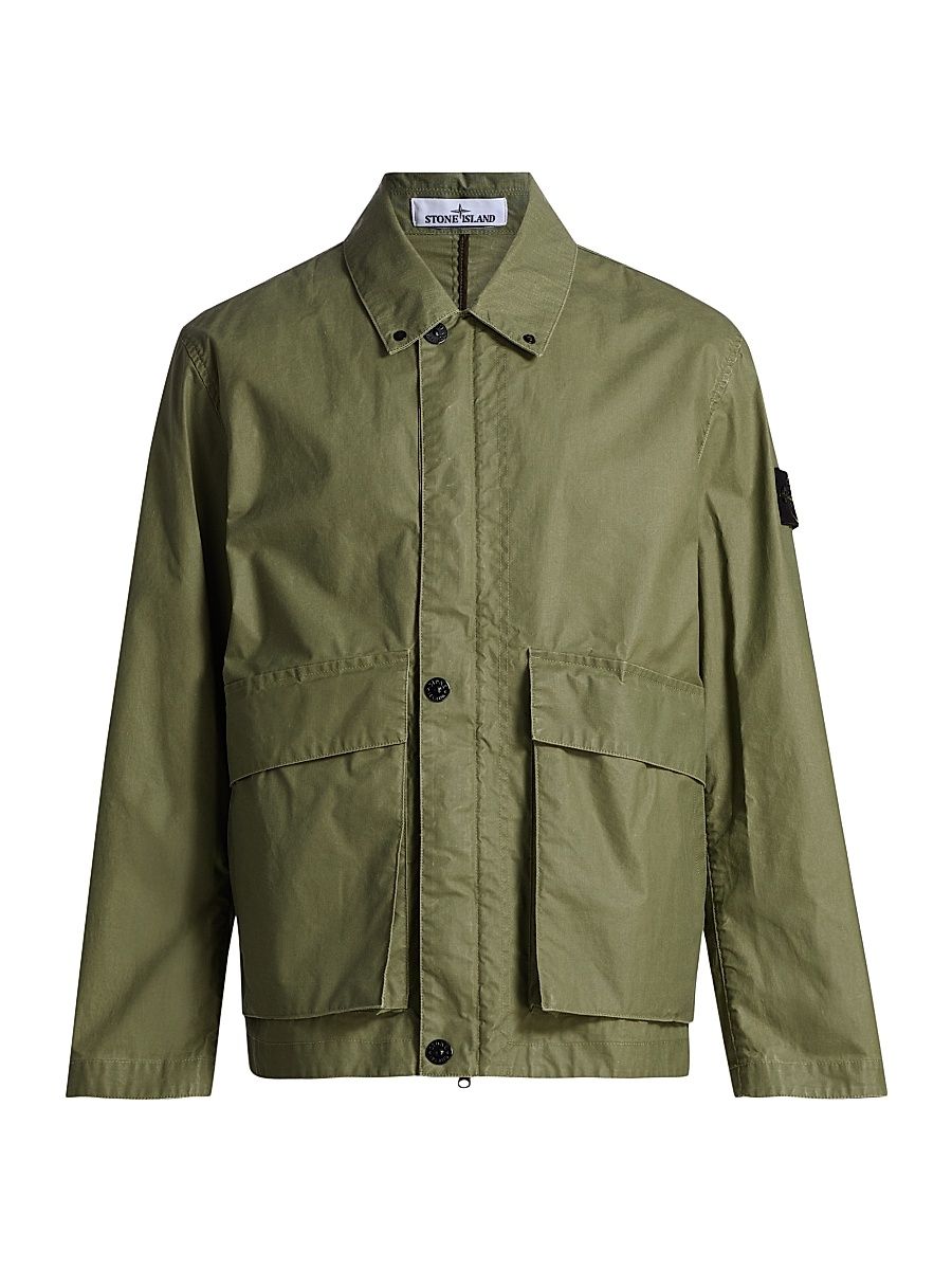Men's Coated Military Jacket - Military Green - Size XXL