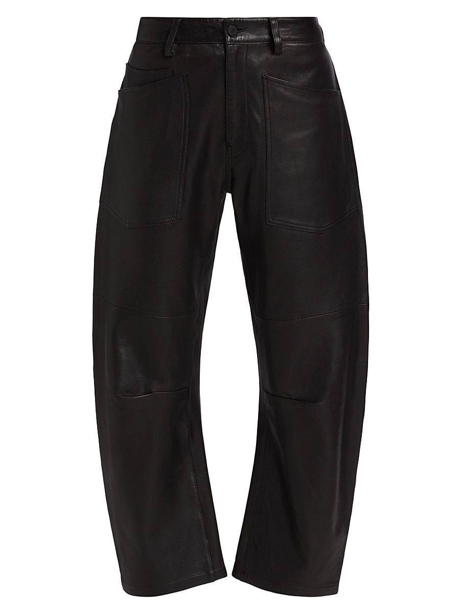 Women's Shon Leather Pants - Black - Size 10