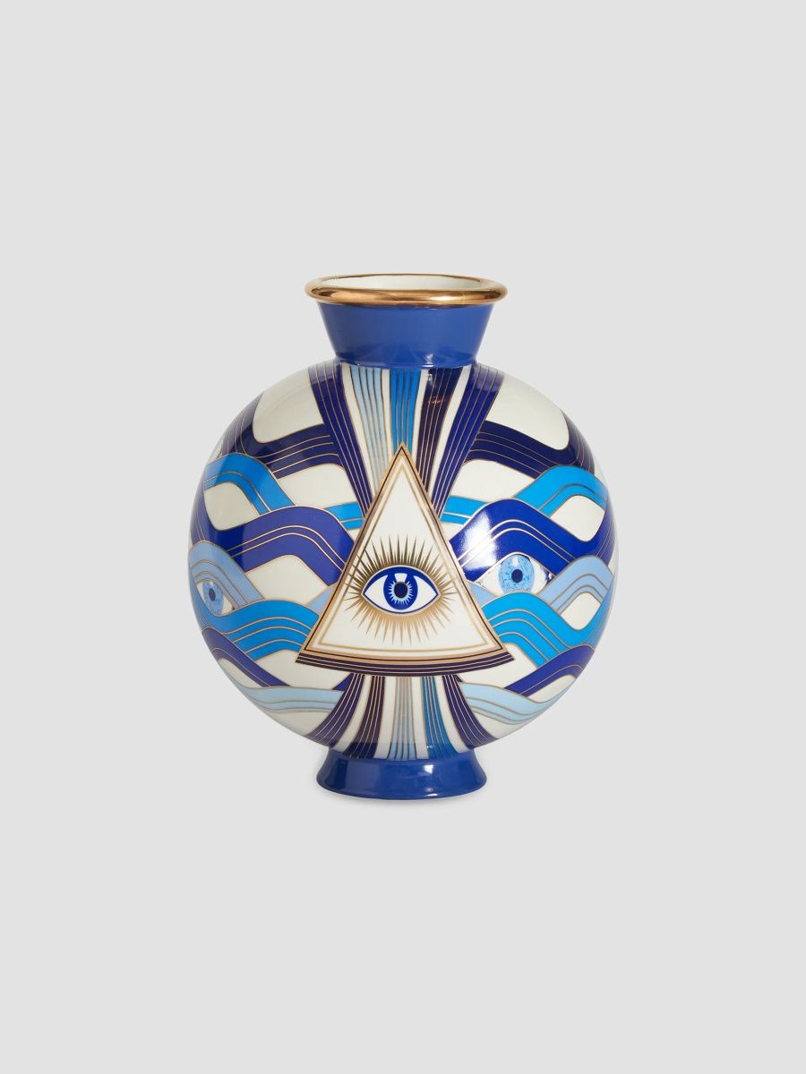 Jonathan Adler Druggist Eye Vase - Blue Multi