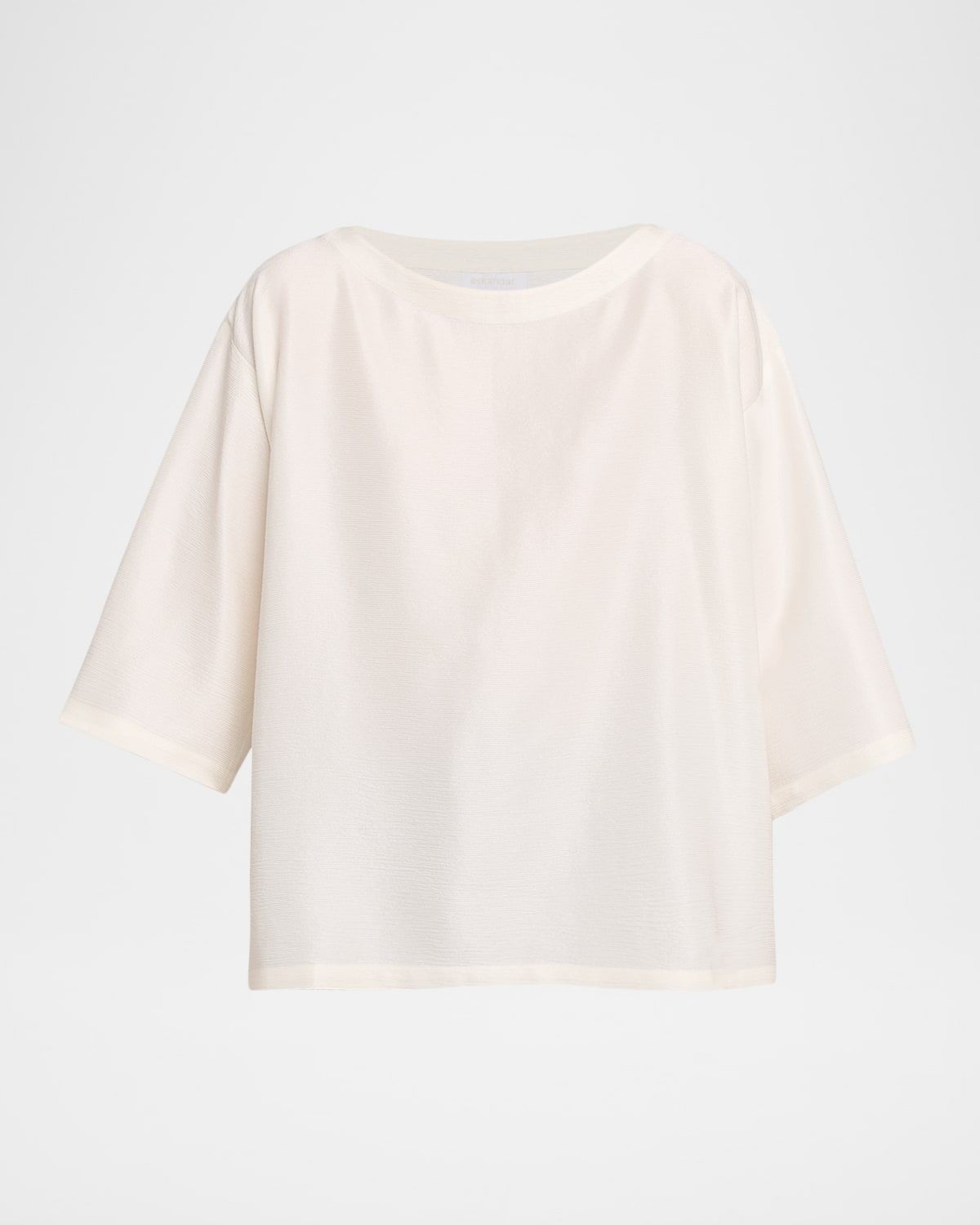 Sloped Shoulder Wide A-Line Scoop Neck Top- Mid Length
