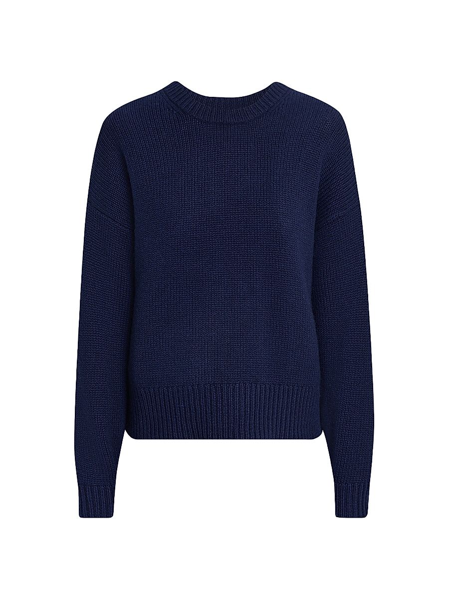 Women's Cashmere Crewneck Sweater - Hunter Navy - Size Medium