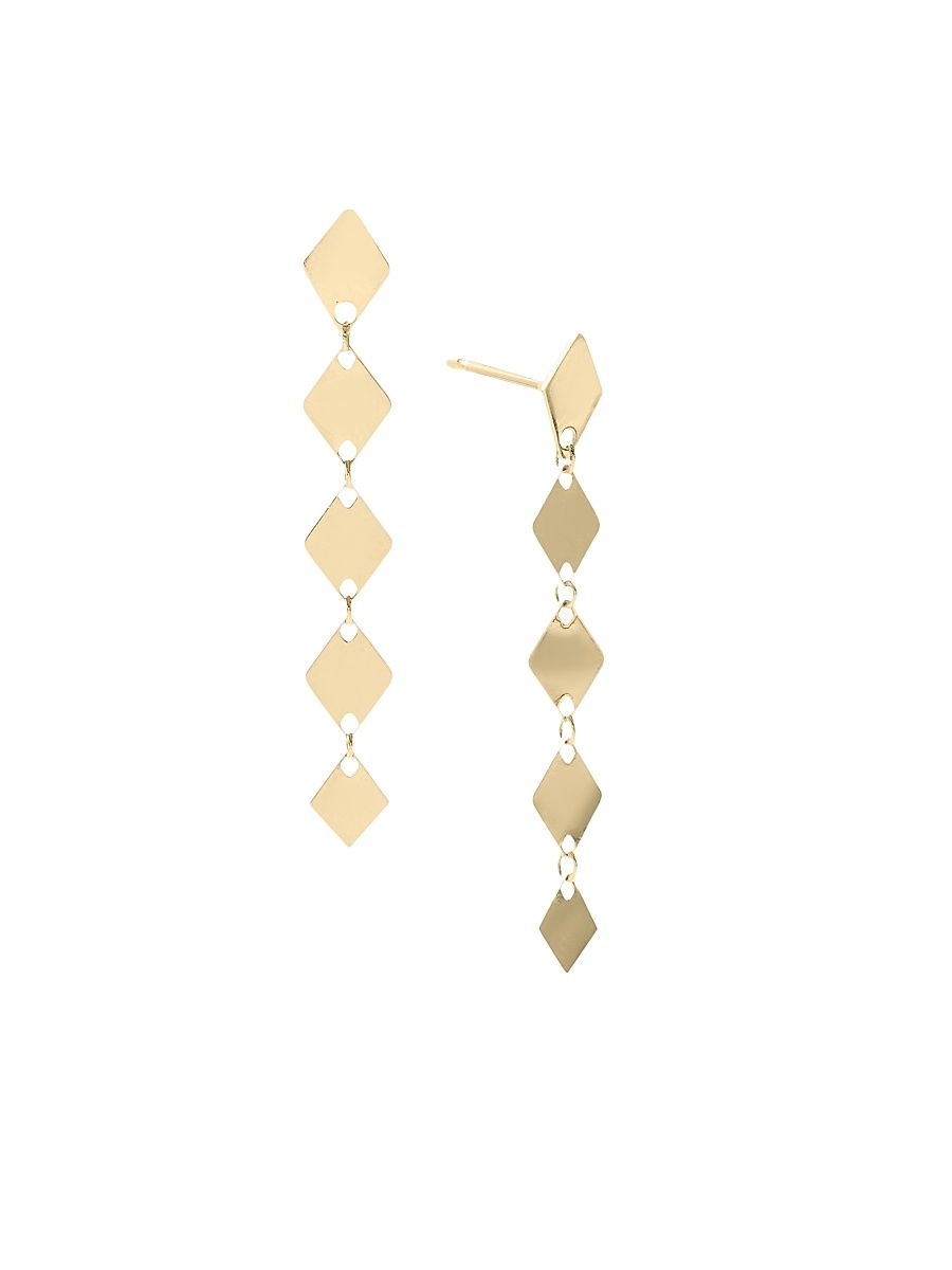 Women's 14K Yellow Gold Kite Chain Drop Earrings - Yellow Gold