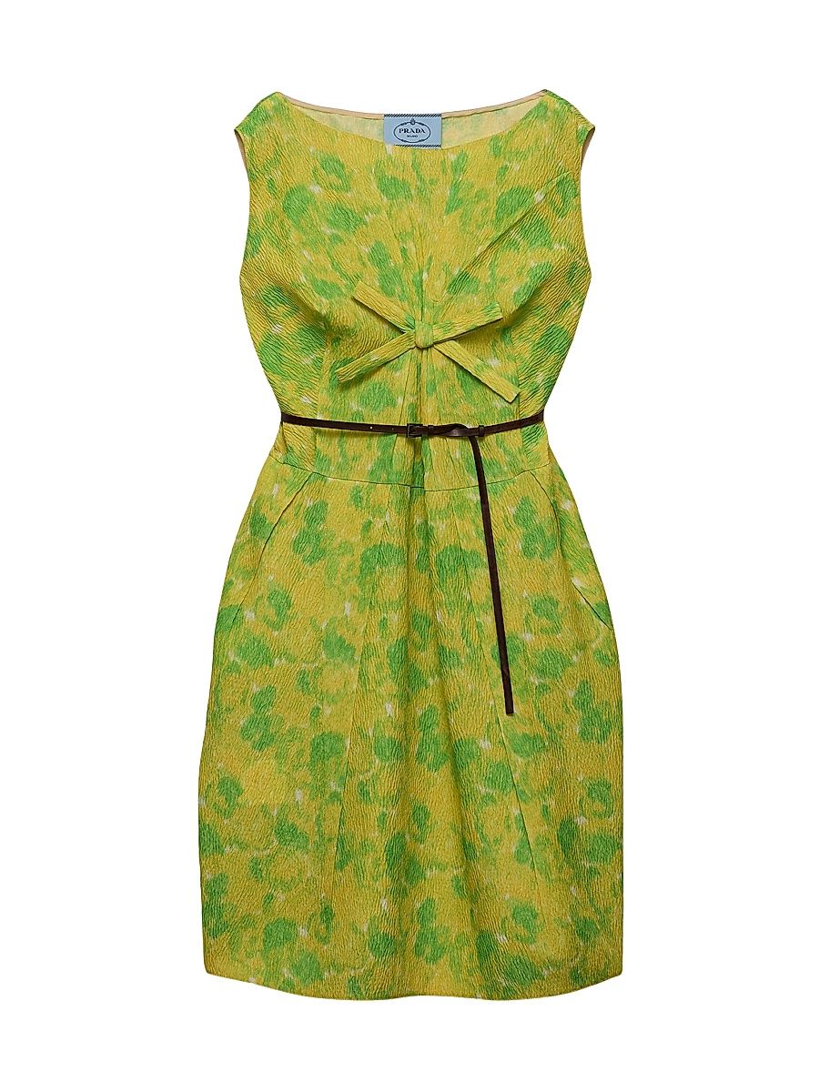 Women's Floral Print Cloquet Dress - Yellow - Size 6