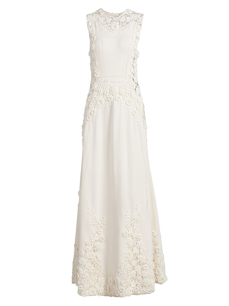 Women's Genoveva Floral Embroidered Maxi Dress - Pristine - Size Medium