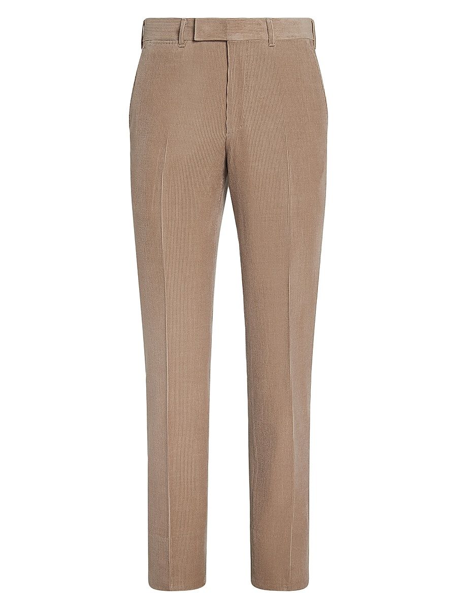 Men's Cashmere Wool and Silk Blend Pants - Light Taupe - Size 38