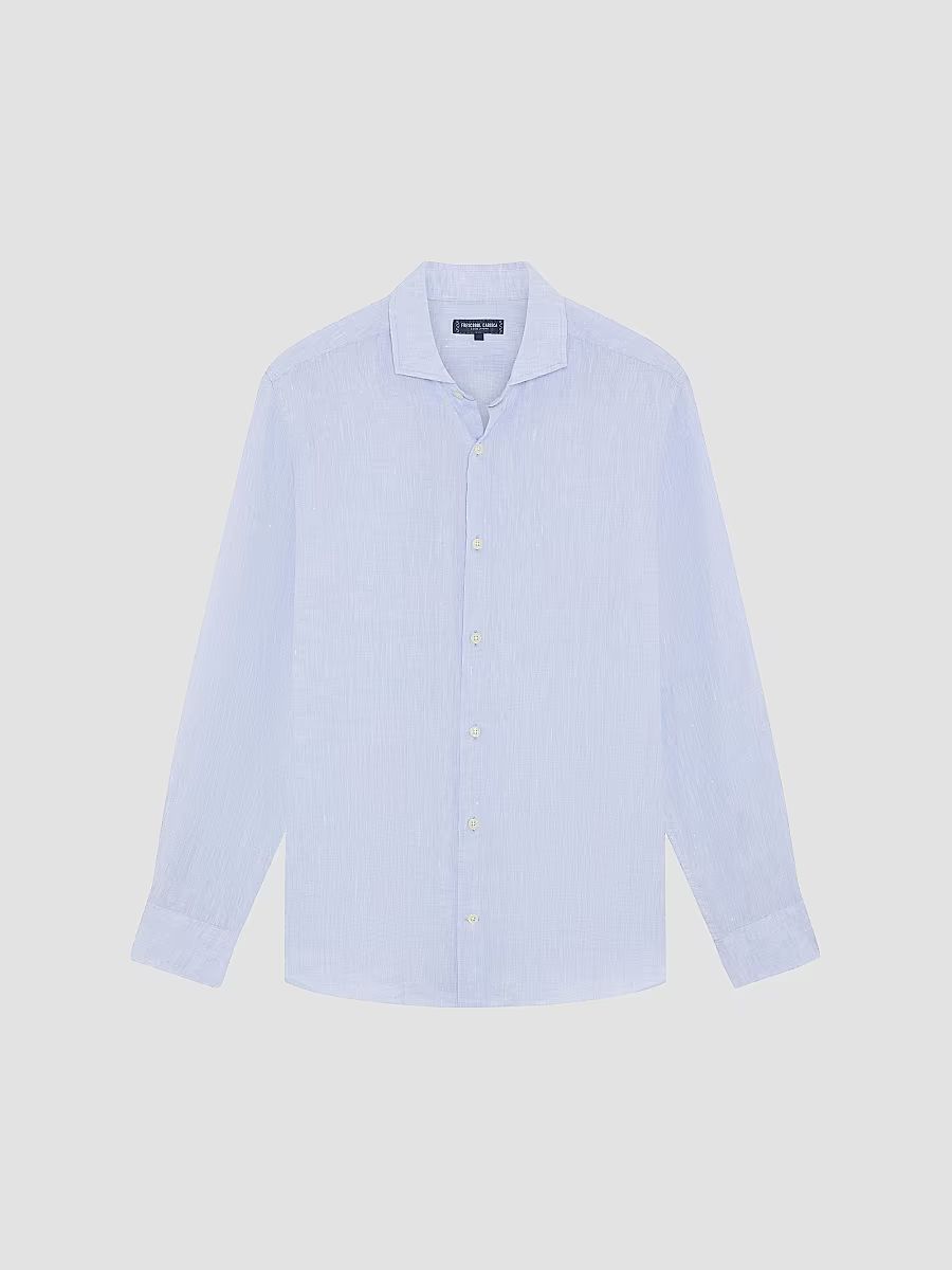 Frescobol Carioca Men's Antonio Linen Button-Front Shirt - Baby Blue - Size XL