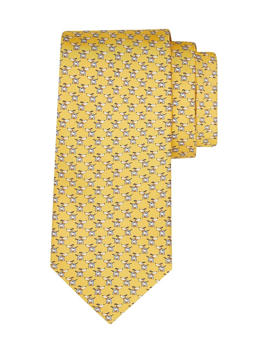 FERRAGAMO Men's Oreste Woven Silk Tie - Giallo