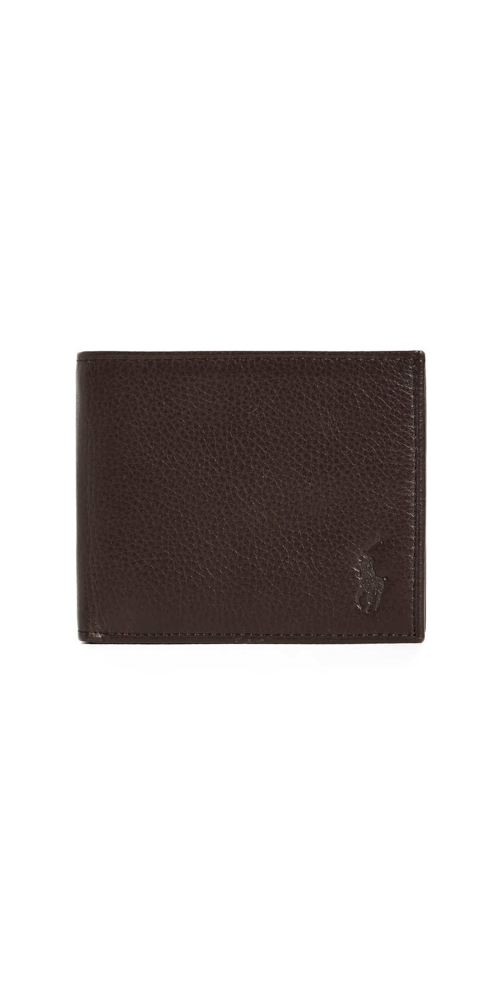 Polo Ralph Lauren Pebbled Leather Wallet Brown One Size