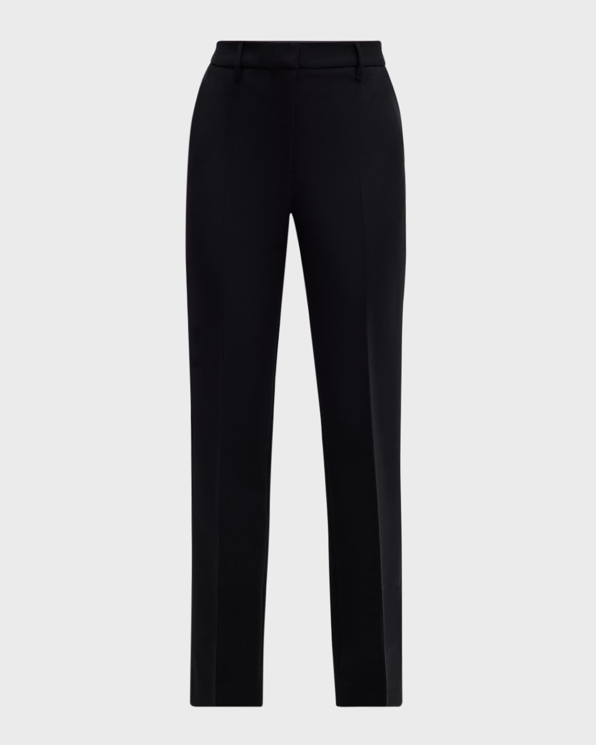 Francisco Mid-Rise Straight-Leg Crepe Pants
