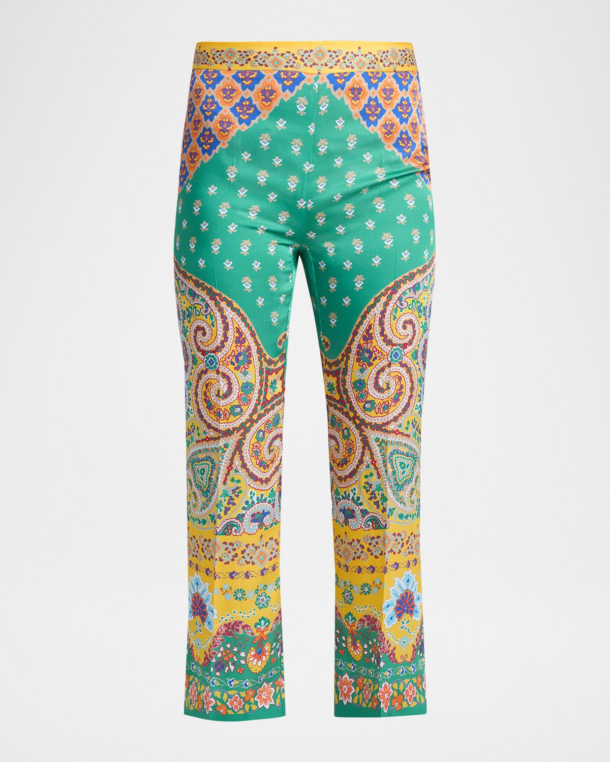 Paisley Cropped Bootcut Trousers