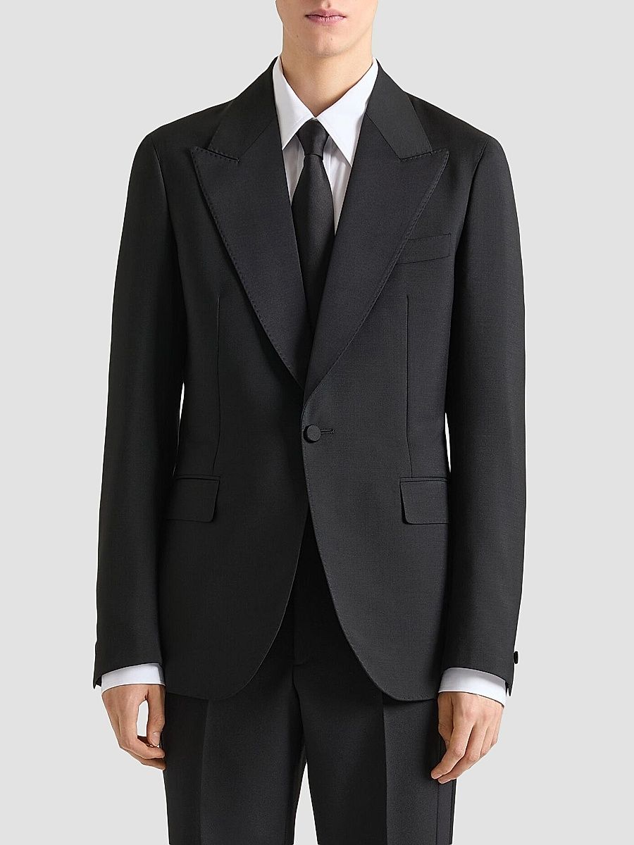 Givenchy Men's Single-Breasted Deconstructed Jacket in Wool and Mohair - Black - Size 46