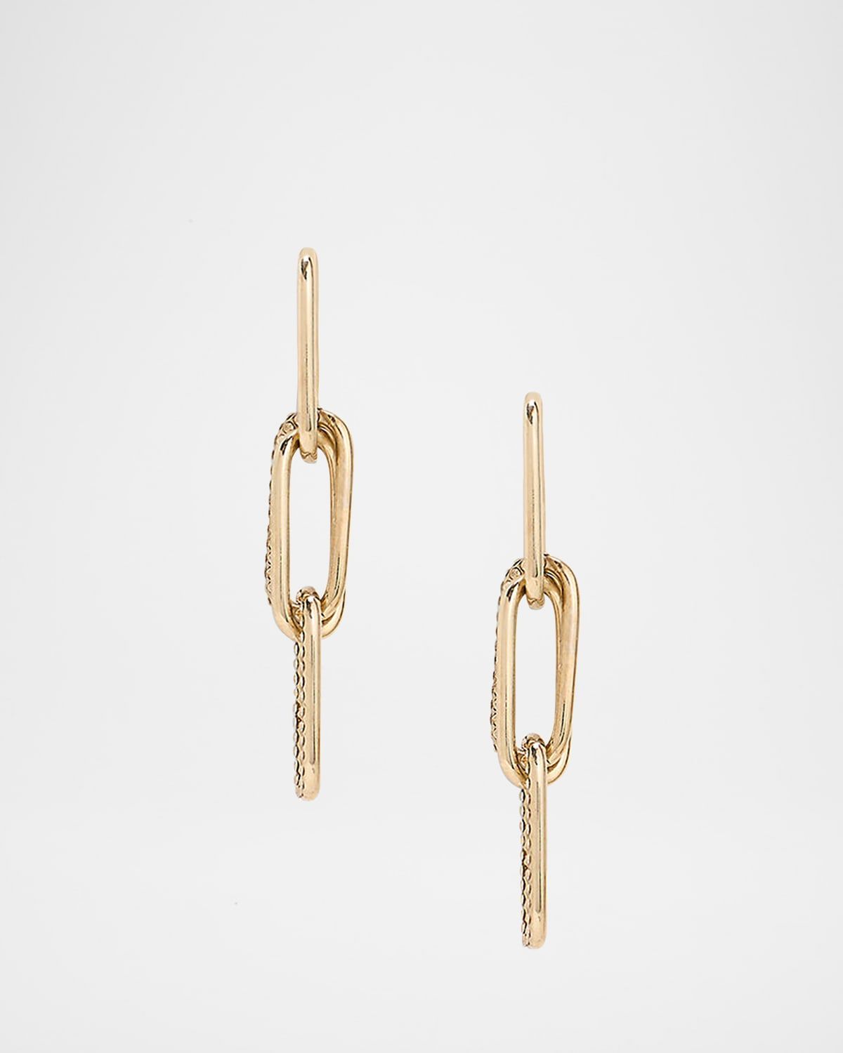 Crystal Paperclip Link Drop Earrings