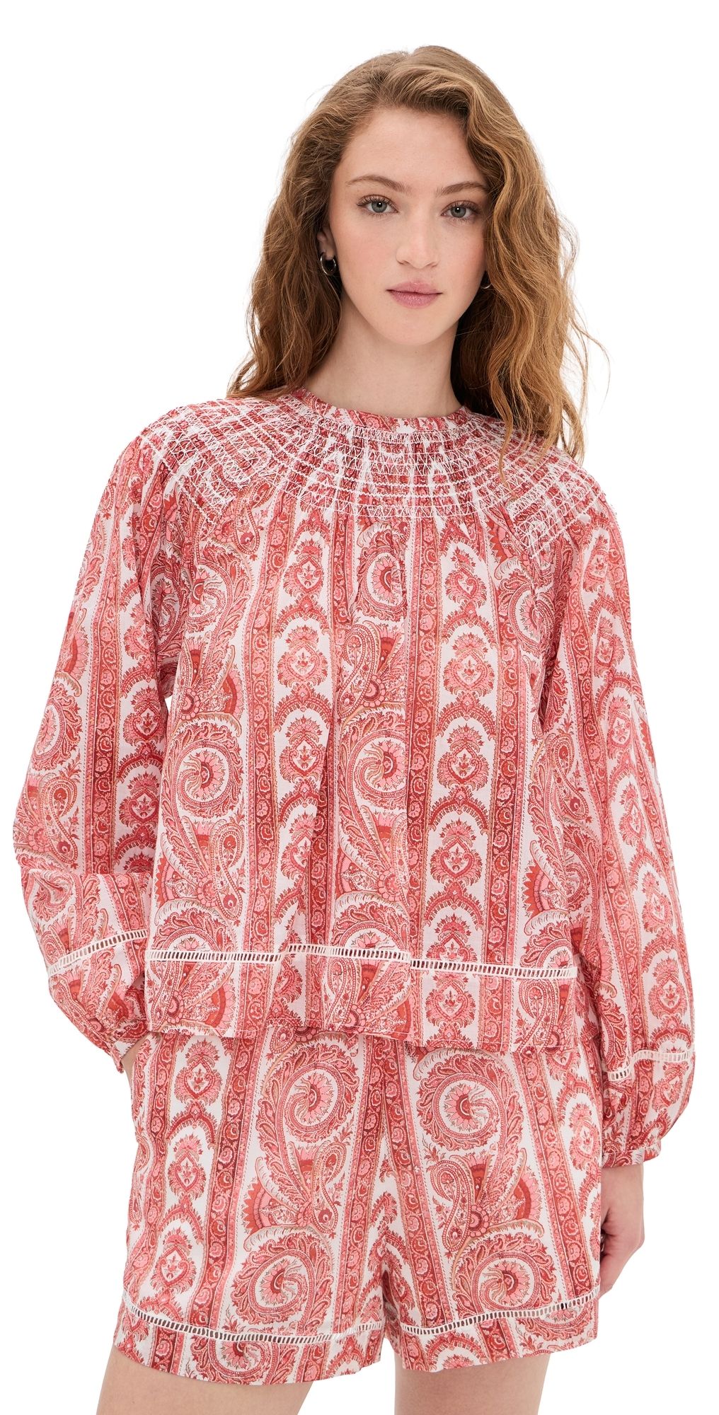 Hill House Home The Skye Top Corsica Paisley Coral L