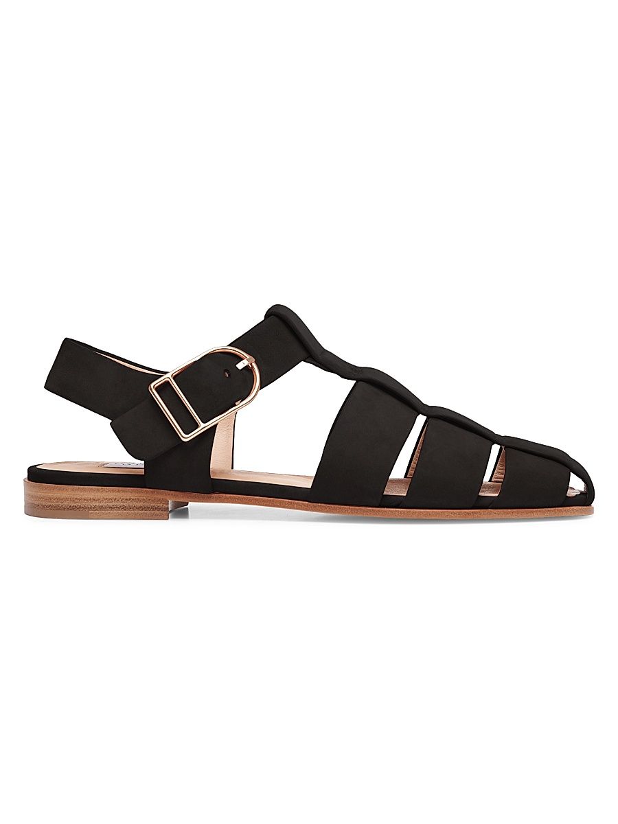 Women's Lynn Suede Fisherman Sandals - Black - Size 12