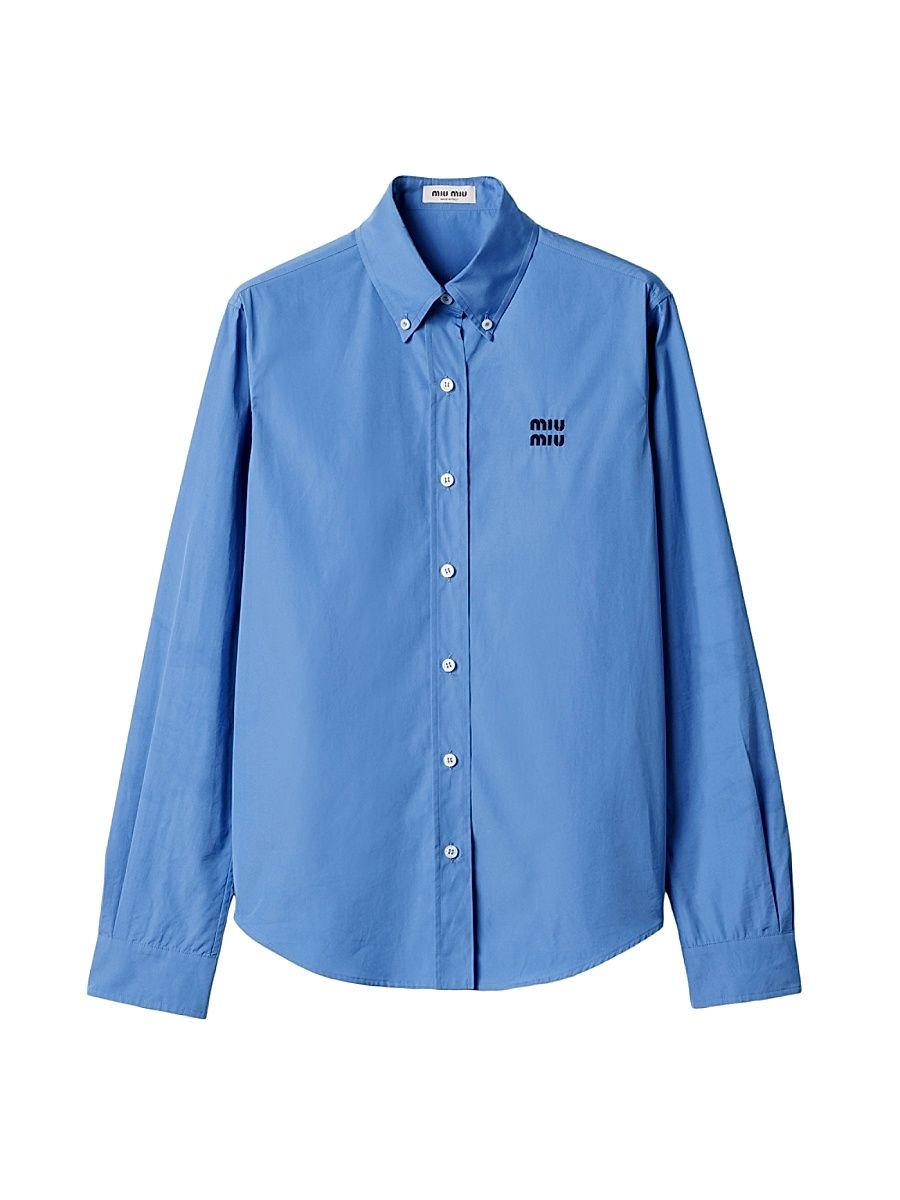 Women's Poplin Shirt - Blue - Size 10