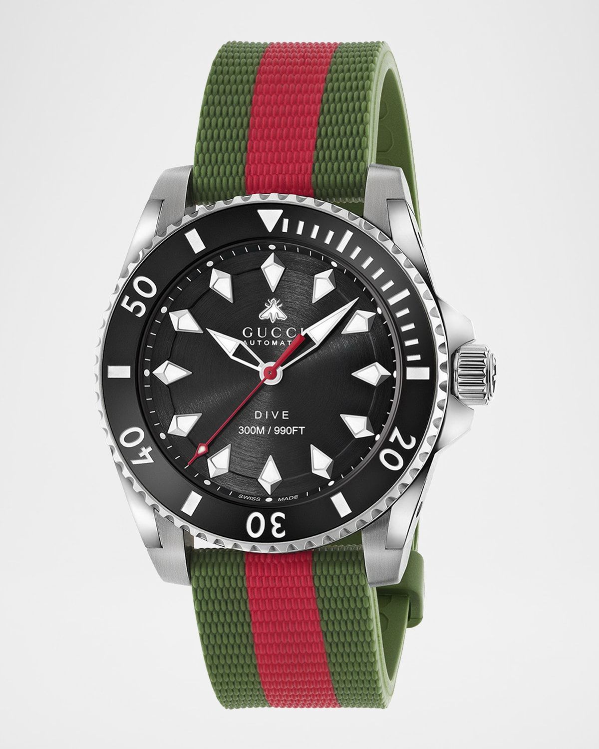 Men & apos;s Gucci Dive Rubber Web Strap Watch, 40mm