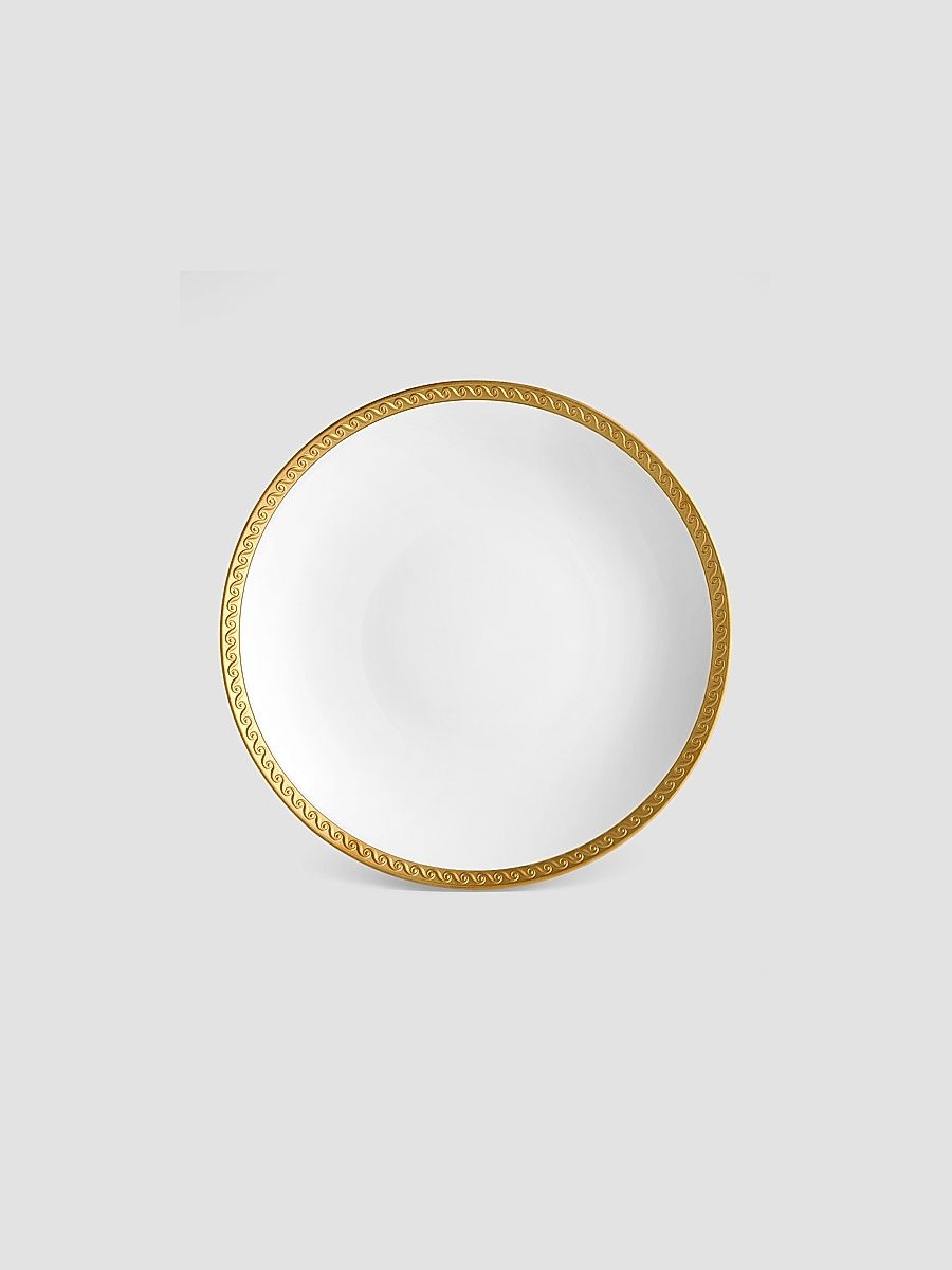 L'Objet Neptune Porcelain & 24K-Gold Charger - White Gold