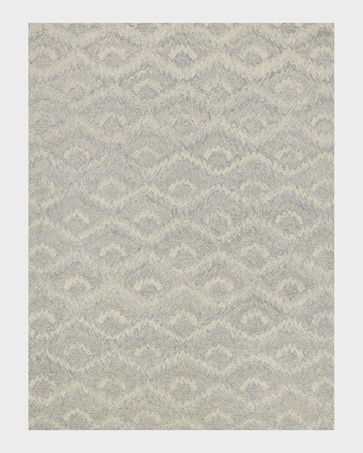 Bargello Gray New Zealand Wool hand-tufted Area Rug