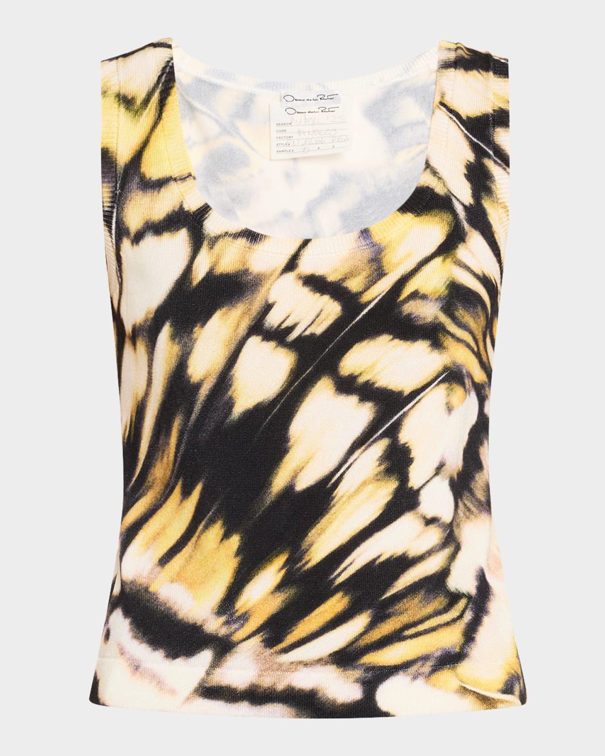 Butterfly Printed Scoop-Neck Knit Tank Top