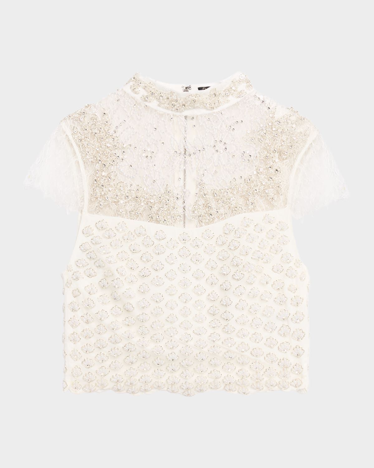 Pria Embellished Mock-Neck Blouse