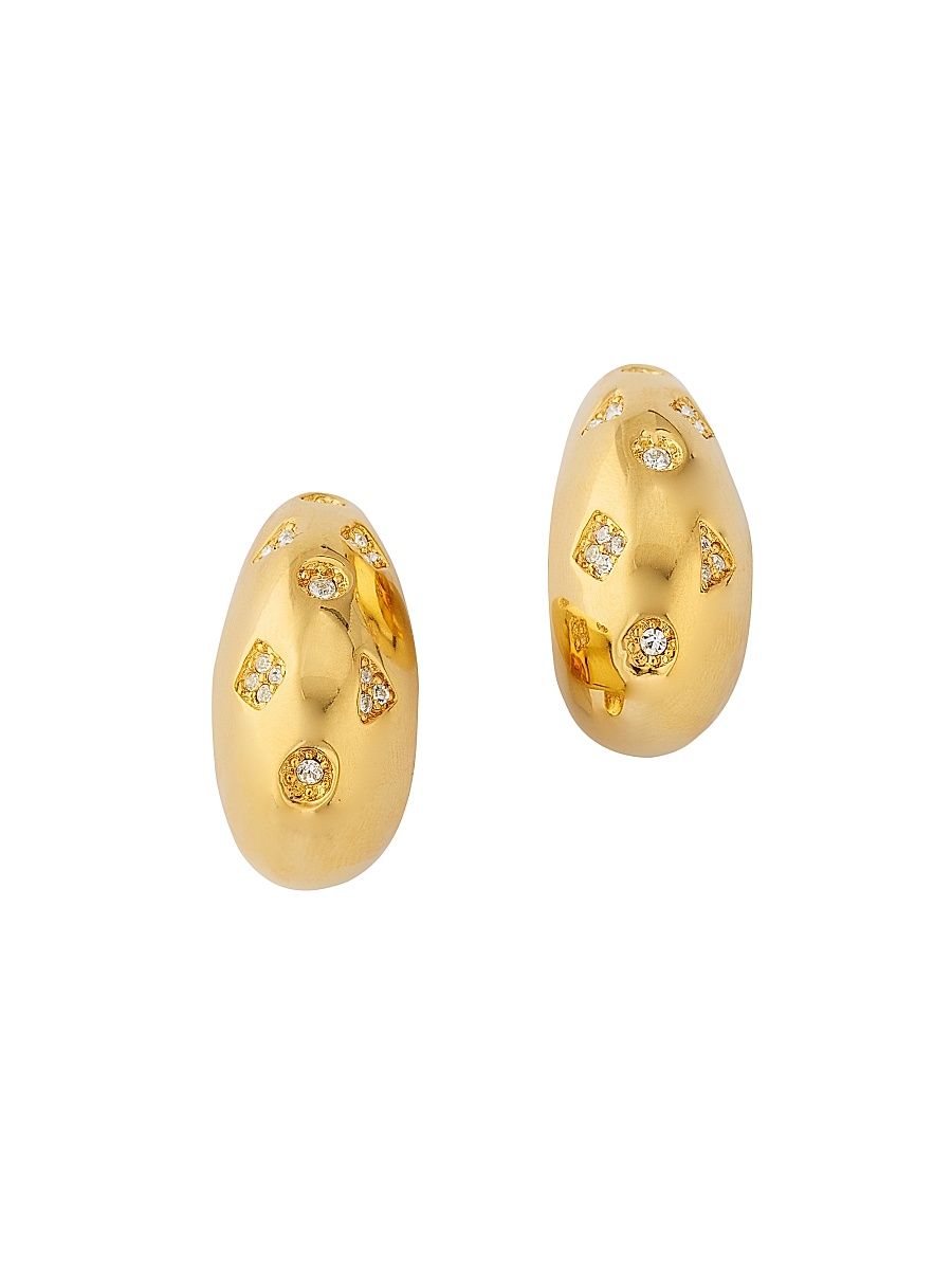 Women's Bettina 22K-Gold-Plated & Crystal Teardrop Earrings - Gold