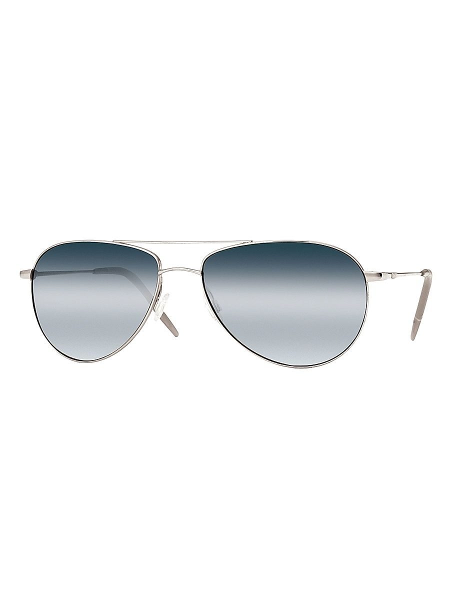 Men's Benedict 16MM Aviator Sunglasses - Silver