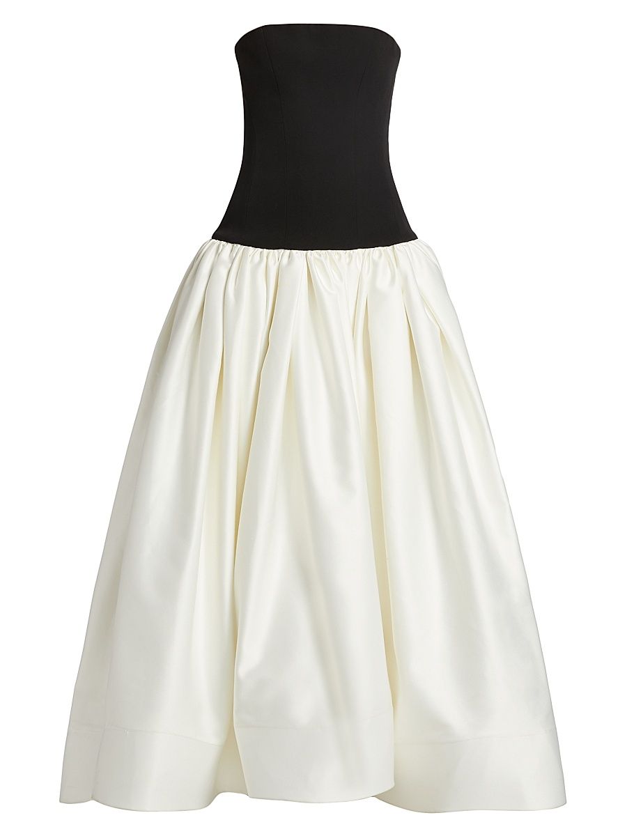 Women's Arlo Strapless Gown - Black White - Size XL