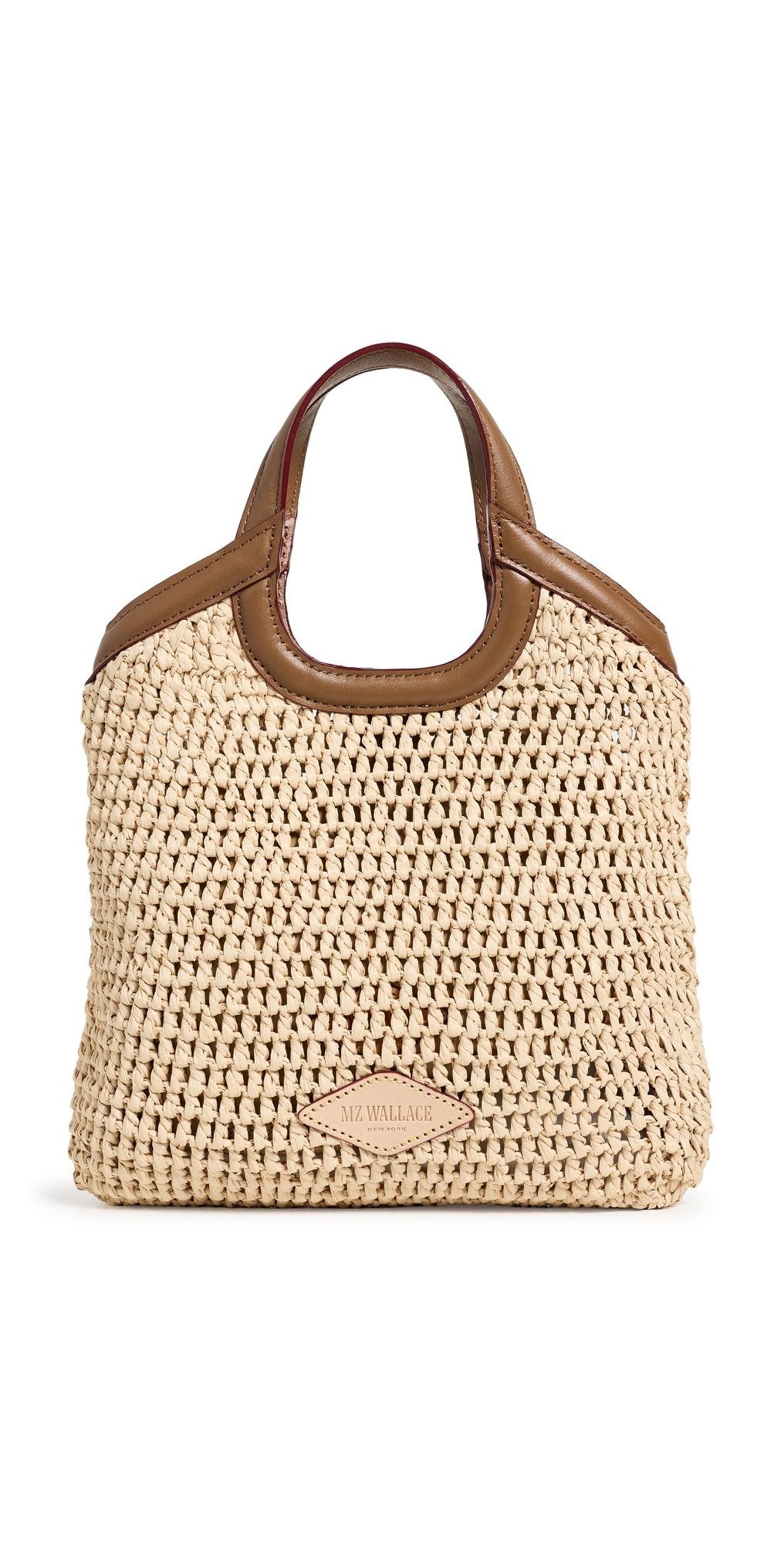 MZ Wallace Mini Crochet Tote Bag Camel Crochet One Size
