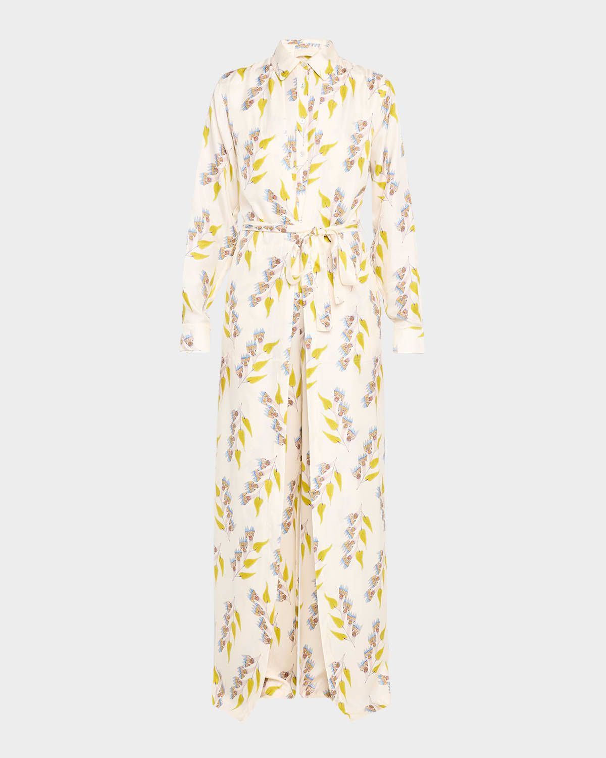 Bricolage Printed Wide-Leg Silk Jumpsuit